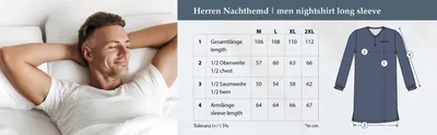Produktbild von Nachthemd Langarm - Weave, Farbe:blau, Größe:XXL