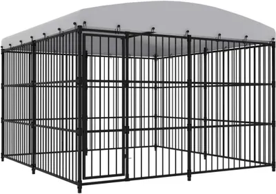 Produktbild von Outdoor-Hundezwinger aus Eisen mit Überdachung, 300 x 300 x 210 cm