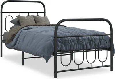 Immagine prodotto di vidaXL Struttura letto con testiera e pediera in metallo nero 80x200 cm