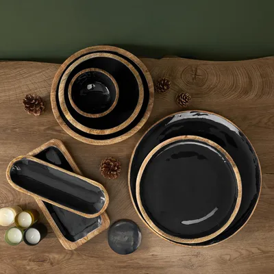 Image de 8 Dessous D'assiette 35 Cm Manguier Noir - Hygge - Home Deco Factory - Cmp