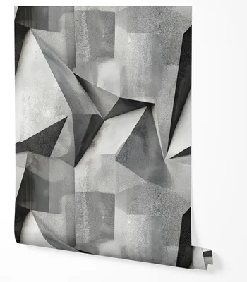 Produktbild von Selbstklebende Tapete Möbelfolie Geometrisch 3D Betonoptik Grau Weiß Moderne Tapete Wohnzimmer Schlafzimmer Flur Küche Abstrakt Design Wanddeko Abwaschbar 2,5m x 0,5m