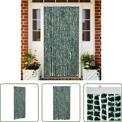 Obrázok produktu pre The Living Store Záclona Fly Green and White 100x200 cm Chenille