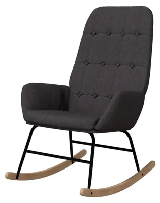 Produktbild von Schaukelstuhl Relaxsessel Schwingstuhl Polstersessel Polsterstuhl Wohnzimmer Dunkelgrau Stoff