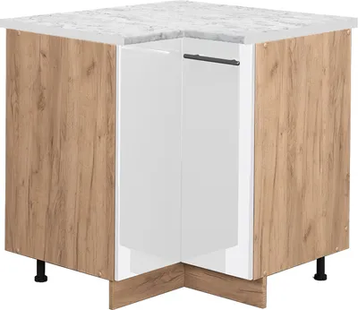 Obrázek produktu pro Rohová skříňka Vicco Fame-Line Bílá vysoký lesk 80.5 cm , PD Mramor, Model 45413