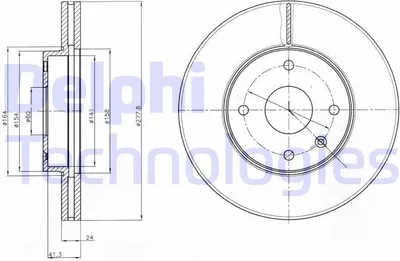 Produktbild von 2x DELPHI Bremsscheibe BG4193 für CHEVROLET EPICA (KL1_) 47 5mm 278mm