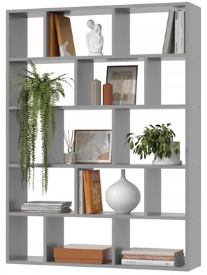 Productafbeelding van EstiloHome boekenrek SOMBRA, 105 x 141 cm, grijs – open wandplank