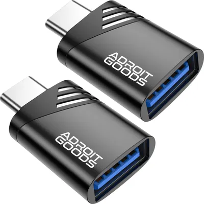 Produktbild von AdroitGoods 2x USB-C auf USB-A Adapter - USB 3.1 - Konverter - Aluminium Schwarz