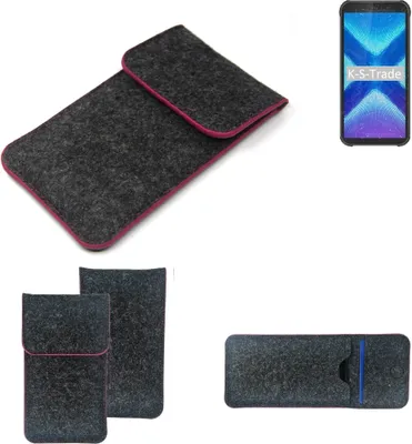 Produktbild von K-S-Trade Handy Schutz Hülle kompatibel mit Blackview BV5500 Plus Schutzhülle Handyhülle Filztasche Pouch Tasche Case Sleeve Filzhülle dunkelgrau