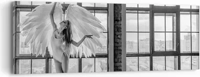 Produktbild von Bild auf Leinwand - Leinwandbild - Einteilig - Frau Engel Ansicht - 90x30cm - Wand Bild - Wanddeko - Wandbilder - Leinwanddruck - Bilder - Wanddekoration - Leinwand bilder - Wandbild - AB90x30-4214