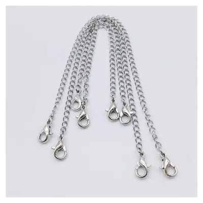 Produktbild von Edelstahl Verlängerungskette mit Karabinerverschluss für Damen Halsketten und Armbänder, 4 Stück
