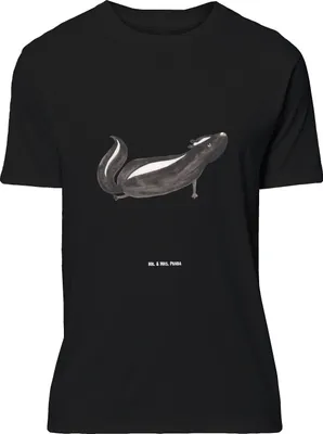 Produktbild von Mr. & Mrs. Panda Größe L T-Shirt Stinktier Yoga - Schwarz - Geschenk, Namaste, Wildtier, Skunk, Shirt, mit Spruch, Liebe, Tshirt