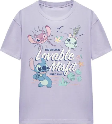 Obrázok produktu pre Lilo & Stitch - Tričko "Lovable Misfit" pre ženy TV19821 (XXL) (Lavendel)