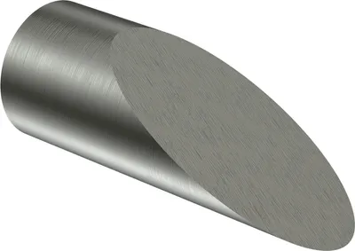 Produktbild von Interdeco Endstücke / Zierabschlüsse für Gardinenstangen mit 16 mm Ø Edelstahl-Optik, Typ Santoni (Schräge), Pack. 2 Stück