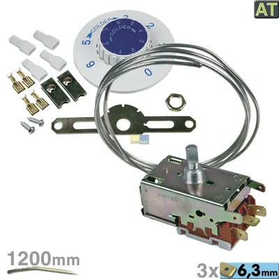 Zdjęcie produktu dla Termostat K59-L1102 Ranco VT9, długość 1200 mm, rurka kapilarna 3x6,3 mm, złącze AMP