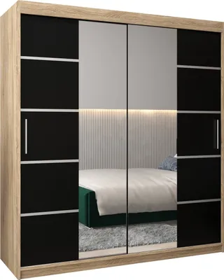 Produktbild von Kleiderschrank, Schiebetürenschrank Schlafzimmer, Schrank mit Spiegel VERONA 4 180 cm