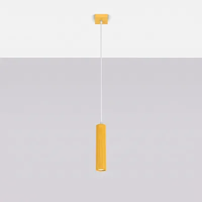 Immagine prodotto di Lampada a sospensione KARBON 1 gialla 1xGU10 10W alluminio 118x8x8 cm Sollux Lighting