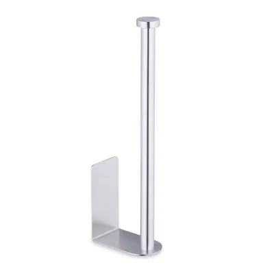 Produktbild von Relaxdays Ersatzrollenhalter, selbstklebend, 2 Ersatzrollen, H x B x T: 26 x 4,5 x 7,5 cm, Klopapierhalter Wand, silber