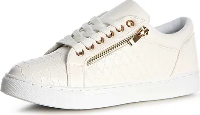 Produktbild von topschuhe24 1148 Damen Sneaker Turnschuhe Metallic Halbschuhe Plateau, Farbe:Weiß, Größe:36 EU