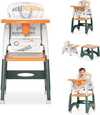 Image de NAIZY - Siège haute pour enfant, chaise haute pour bébé, réglable, 6 en 1, avec plateau double amovible et réglable, évolutif