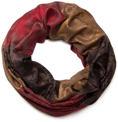 Produktbild von styleBREAKER Damen Loop Schlauchschal mit Blumen, Hibiskus Blüten, Paisley Muster, warm und weich, Tuch, Schal 01018058