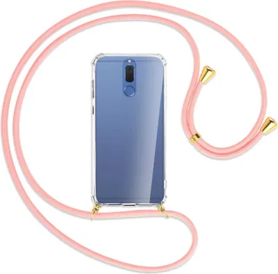 Produktbild von Handykette Backcover-Schutzhülle mit Band (Metall goldfarben) für Huawei Mate 10 Lite / G10 - rosa