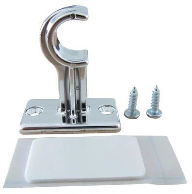 Produktbild von rewagi   1 Set Träger für Scheibenstangen, Cafféhausstangen - lang - Chrom glänzend