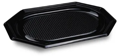 Produktbild von 10 Oval Catering-Platte rPET Schwarz 35 x 24,7 cm – Elegant & Nachhaltig