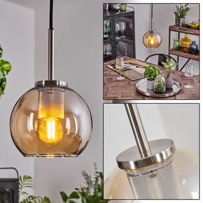 Produktbild von Cesaro Hängelampe Leuchte 1-flammig mit Schirm aus Glas (Ø 15 cm)