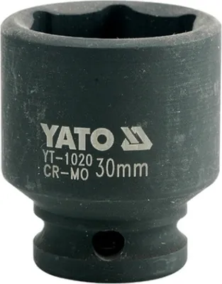 Obrázok produktu pre Yato YT-1020, Rázová hlavica, Čierna, 1/2", Metrický, 30 mm, Chróm molybdén