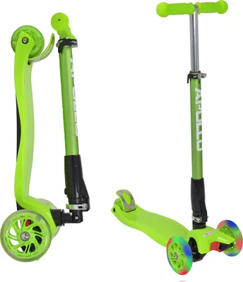 Produktbild von Apollo Fun-Scooter Kids Whiz LED | Kinderroller ab 3 Jahre | Roller 3 Räder für mehr Stabilität | Kickboard, Tretroller | 3 in 1: Scooter, Kinder, Spaß | Fördert und schützt - grün