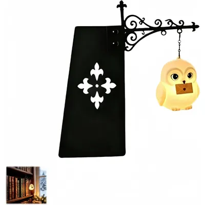 Produktbild von Eule Bücherregallampe, Vintage LED Nachtlicht, warmweiß, vielseitig einsetzbar, Kabellose Dekorative Buchstütze für Leseecke, Schreibtisch, Wohnzimmer
