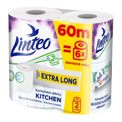 Zdjęcie produktu dla Utěrka papírová Linteo XXL, 2vrstvá, celulóza, kuchyňská role, 30 m, bílá, 2 ks