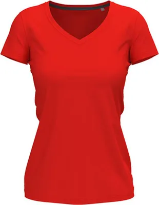 Produktbild von Stedman ST9710 | Women V-Neck Claire Damen T-Shirt - Farbe: Scarlet Red - Größe: L