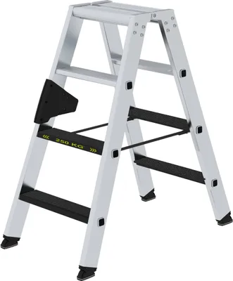 Produktbild von Stufen-Stehleiter 250 kg beidseitig begehbar mit clip-step R13 2x4 Stufen