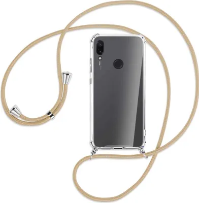 Produktbild von Handykette Backcover-Schutzhülle mit Band (Metall silberfarben) für Xiaomi Redmi Note 7 (Pro) - caramel
