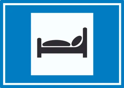 Produktbild von Autobahnhotel Symbol Aufkleber A6 (105x148mm)