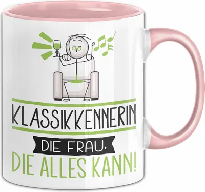 Produktbild von Klassikkennerin Geschenk Tasse Becher Die Frau Die Allen Kann Geschenkidee für eine Klassikkennerin Lustig (Rosa)