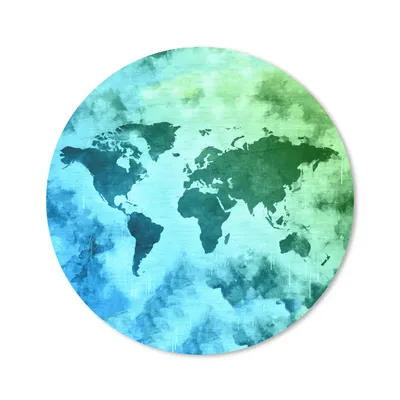 Produktbild von MuchoWow® Mauspad Mousepad Weltkarte - Smoke - Blau 30x30 cm - Mousepads - Maus Mat - Pad - Mausunterlage - Tischunterlage - Schreibtischmatten