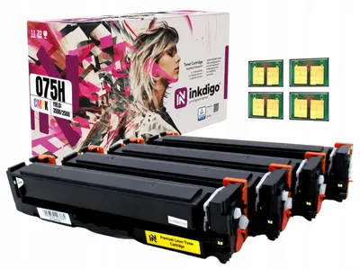 Produktbild von Inkdigo Tonerset 075H für Canon i-SENSYS LBP-646Cdw, LBP-647Cdw, MF664Cdw, MF667Cdw – CMYK,, KI-generiertes Bild
