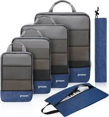 Produktbild von Rucksack-Organizer Kompressionswürfel mit Schuhfach für Reisen und Wäschebeutel - Gepäckorganizer-Set Erweiterbare Kofferorganizer Packwürfel Aufbewahrung für Koffer