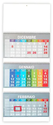 Wandkalender Triptychon 2023, 31x80 cm, 3 Spiralen