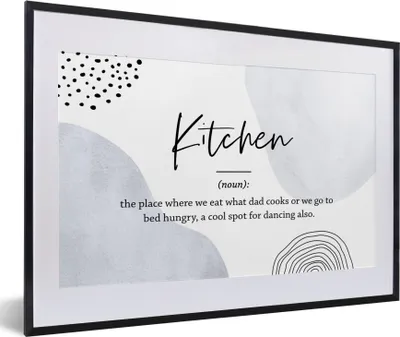 Produktbild von MuchoWow® Gerahmtes Poster Sprichwörter - Küche - Papa - Zitate - Definition Küche 60x40 cm - Poster mit Schwarzem Bilderrahmen Wandposter Rahmen Foto Bilder - Schlafzimmer - Plakat in Rahmen - Drucken