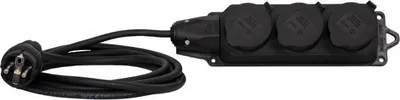 Imagen del producto de Tira de extensión de goma, 3 enchufes, 230V, color blanco (H05RR-F), 3 x 1,5 mm, 3 metros. Disponible online