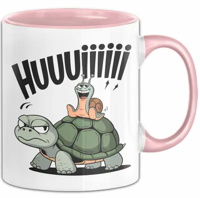 Produktbild von Schildkröte Tierliebhaber Tasse Geschenk Lustige Geschenkidee Spruch Schildkröte Und Schnecke (Rosa)