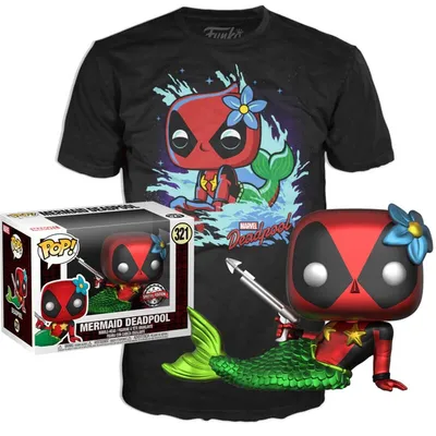Productafbeelding van Funko POP! Marvel Deadpool, zeemeerminfiguur + T-shirt