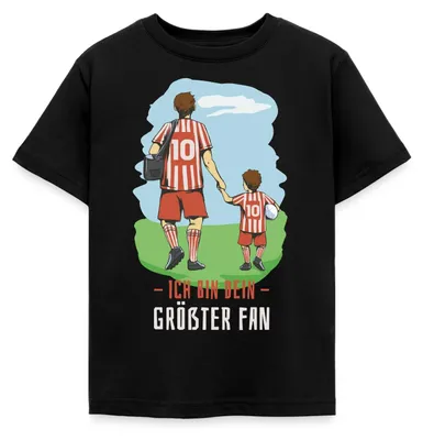 Produktbild von Spreadshirt Fußball Vater Sohn Ich Bin Dein Größter Fan Kinder T-Shirt, 98/104 (3-4 Jahre), Schwarz