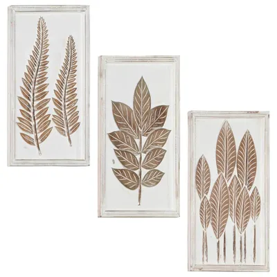 Immagine prodotto di Decorazione artistica 3 pcs Marrone e bianco 40 x 40 x 1,5 cm