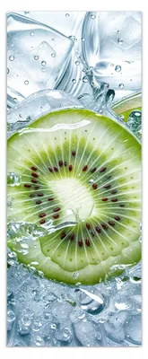 Produktbild von Glasbild 40x100cm in XXL für Wohnzimmer, Schlafzimmer Motiv Frische Kiwi Splashes