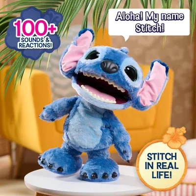 Immagine prodotto di Ultimate Interactive Plush Toy - Stitch - Live Action - 23 cm - Ages 5+