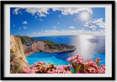 Produktbild von Bild - Bilder - Bilderrahmen - 70 cm x 50 cm - MDF-Rahmen, Wandkunst Zakynthos Griechenland